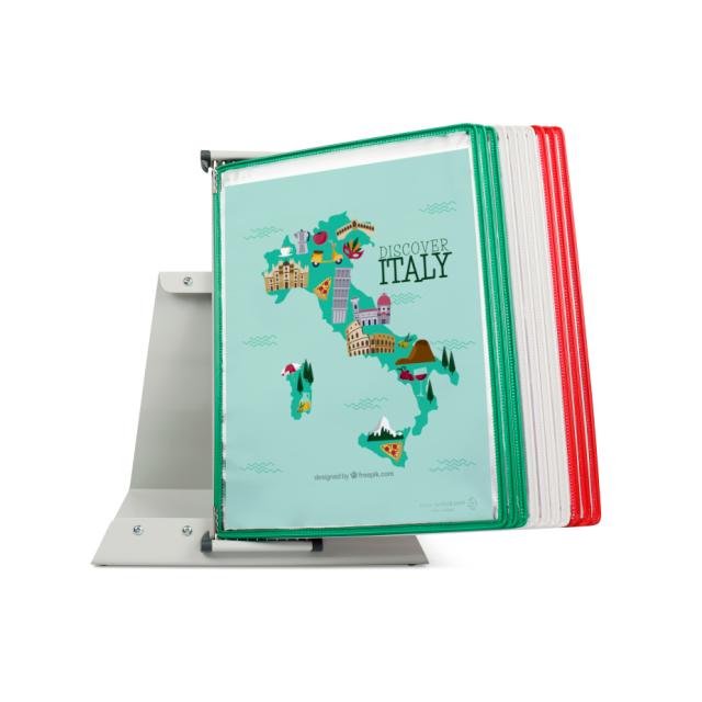 Tarifold Metal Desk Document Display System, A4, 10 Pockets, Italy Colours