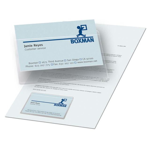 Self-adhesive Business Card Pockets, Long Side Opening, 105 x 60 mm