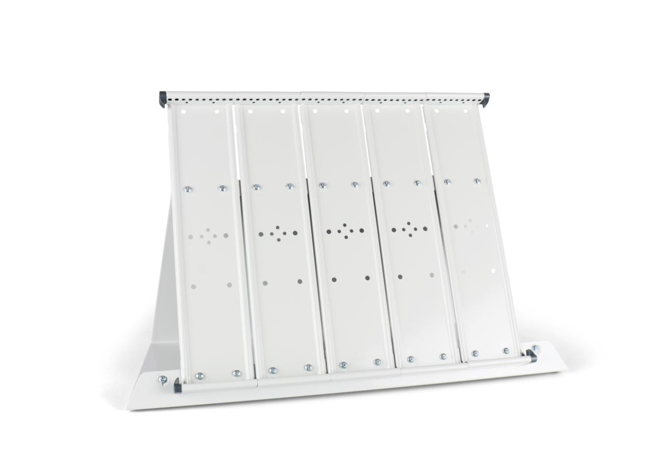 Mounted Empty Tarifold Metal Desk Display Unit, A4, Grey, for 50 Pockets, with Side Stops