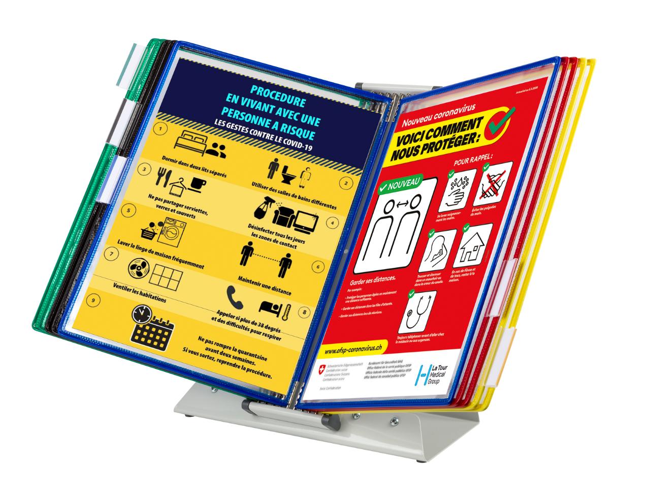 Tarifold Antimicrobial Desk Document Display System, A4, 10 Pockets
