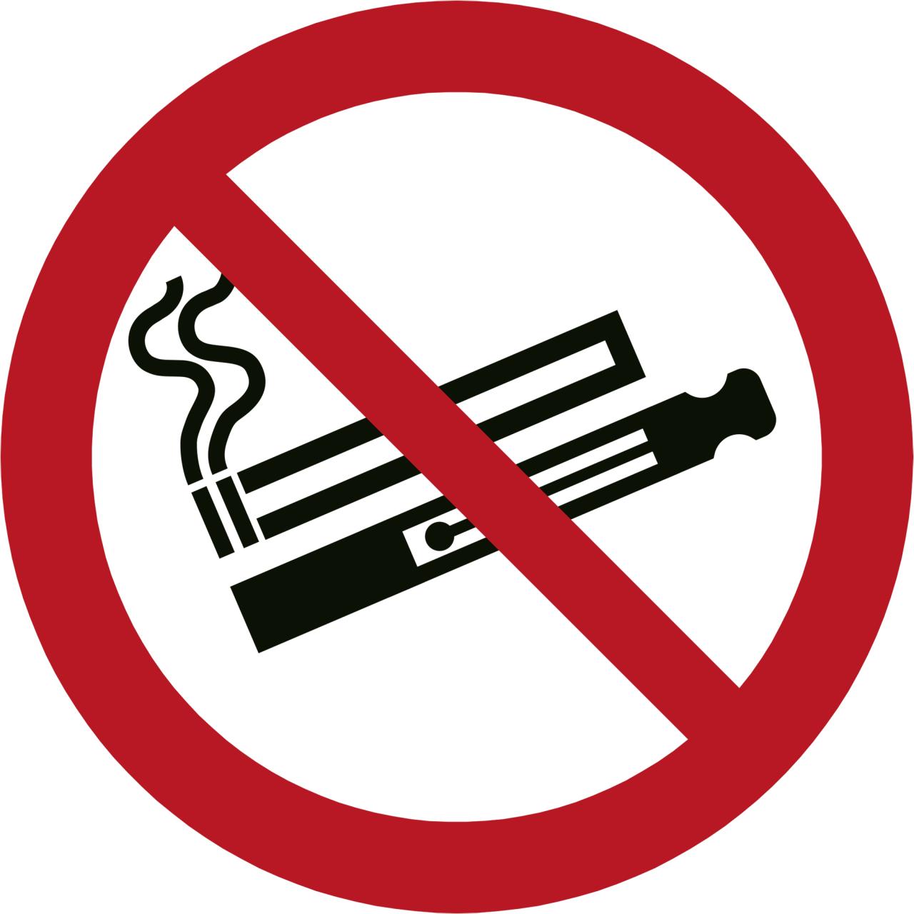 Safety sign prohibited to smoke/vape, Ø 100 mm 