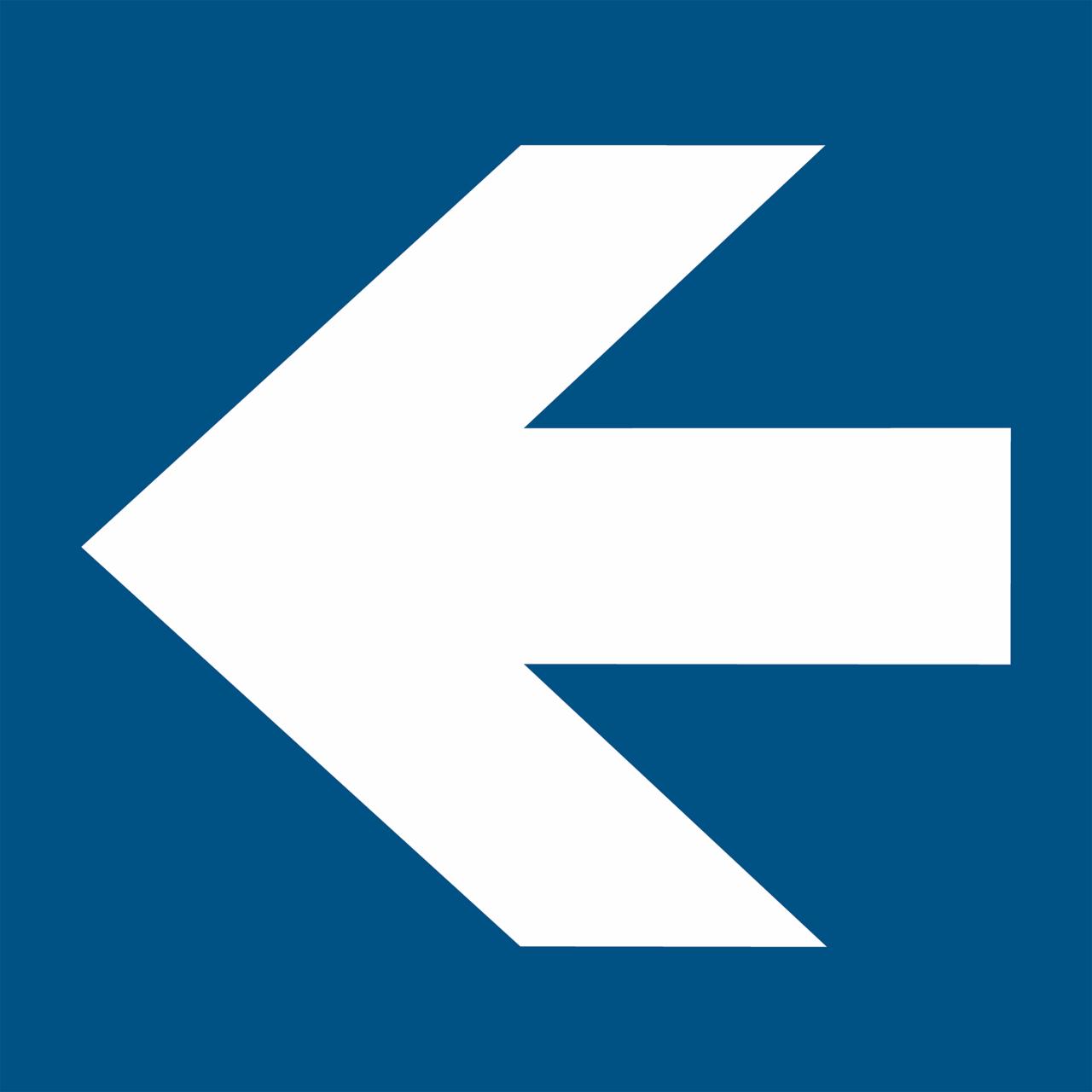 Arrow to the left Sign, 150 x 150 mm